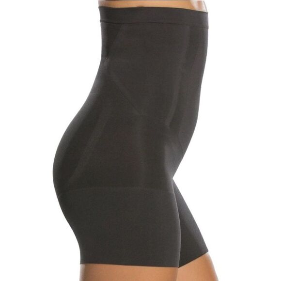 Spanx Shapewear "OnCore" High-Waisted Mid-Thigh Shorts SS1915 Black Sz L - Picture 2 of 12